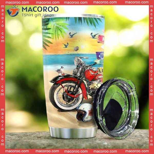 Motorcycle Beach Stainless Steel Tumbler