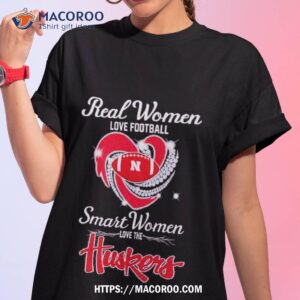 Nebraska Cornhuskers Real Women Love Football Smart Women Love The Huskers Diamond Love Shirt