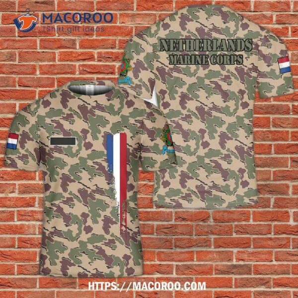 Netherlands Marine Corps Dutch Korps Mariniers Jigsaw Camo 3D T-Shirt