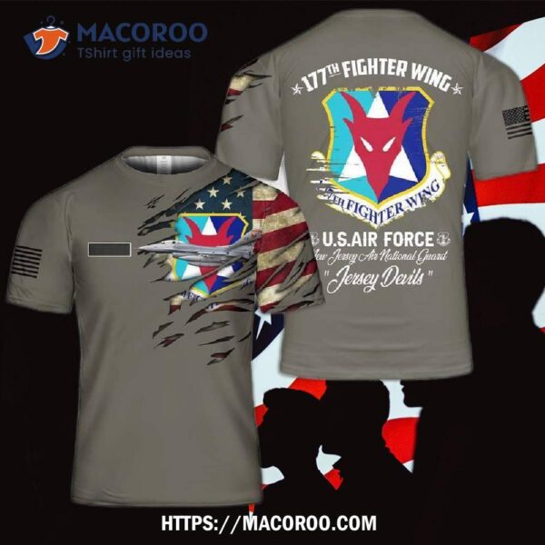 New Jersey Air National Guard 177th Fighter Wing (177 Fw) F-16c Fighting Falcon 3D T-shirt