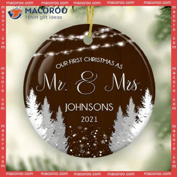 Newlywed Gift,our First Christmas As Mr And Mrs Ornament, Married Wedding Gift Keepsake, Personalized Ornament