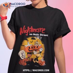 Nightmare On Mainstreet Pumpkin Disney Mickey Minnie Mouse Disney Cla Graphic Halloween Shirt