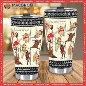 nine ladies dancing sexy christmas stainless steel tumbler 2