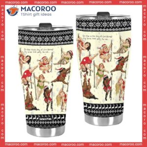 nine ladies dancing sexy christmas stainless steel tumbler 3