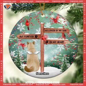 No Longer By My Side Memorial Circle Ceramic Ornament, Cat Ornaments For Christmas Tree