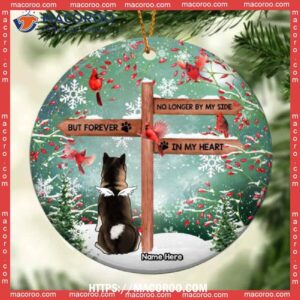 No Longer By My Side Memorial Circle Ceramic Ornament, Dog Memorial Ornament