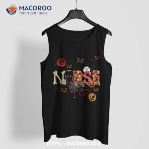 nurse funny stethoscope pumpkin skull lover halloween shirt skeleton masks tank top