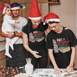 Oh Christmas Tree, Holiday Snack Cake Xmas Tree Shirt, Santa Claus Marvel