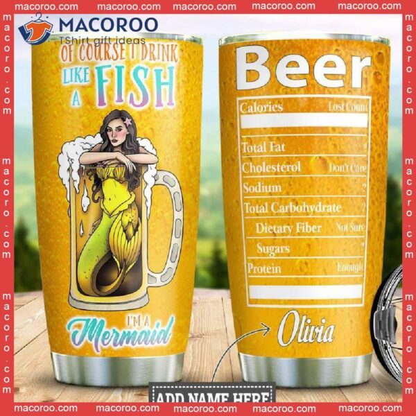 Oktoberfest Beer Mermaid Stainless Steel Tumbler