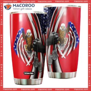 On Friday We Wear Red Eagle American Flag Stainless Steel Tumbler