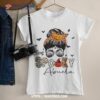 One Spooky Abuela Messy Bun Grandma Pumpkin Halloween Shirt