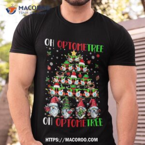 Optometry Tree Santa Christmas Reindeer Elf Optician Tools Shirt