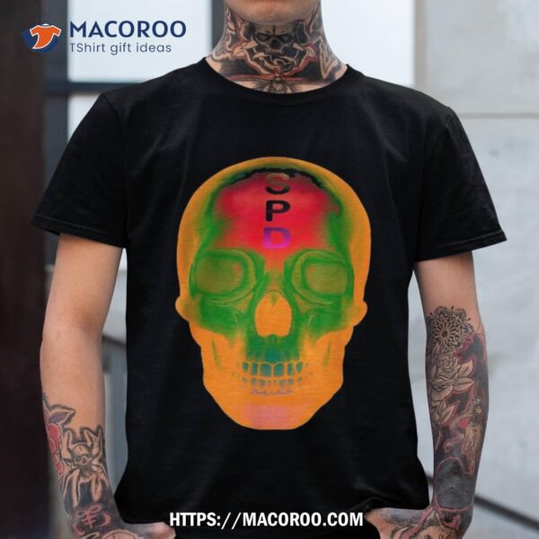 Orange Halloween Skull Shirt, Sugar Skull Pumpkin