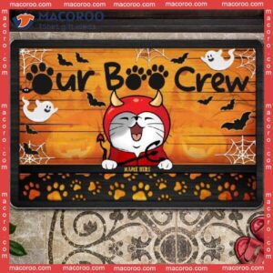 Our Boo Crew Cute Little Ghosts Outdoor Door Mat,halloween Personalized Doormat, Gifts For Cat Lovers