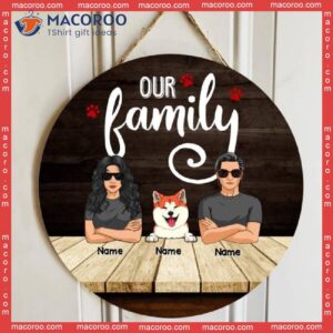 Our Family, Cool Door Hanger, Pet Lovers Gifts, Personalized Dog & Cat Breed Wooden Signs, Funny Welcome Sign