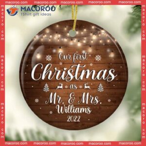 Our First Christmas As Mr And Mrs Ornament, Couple Gift, Custom Wedding Married Ornament