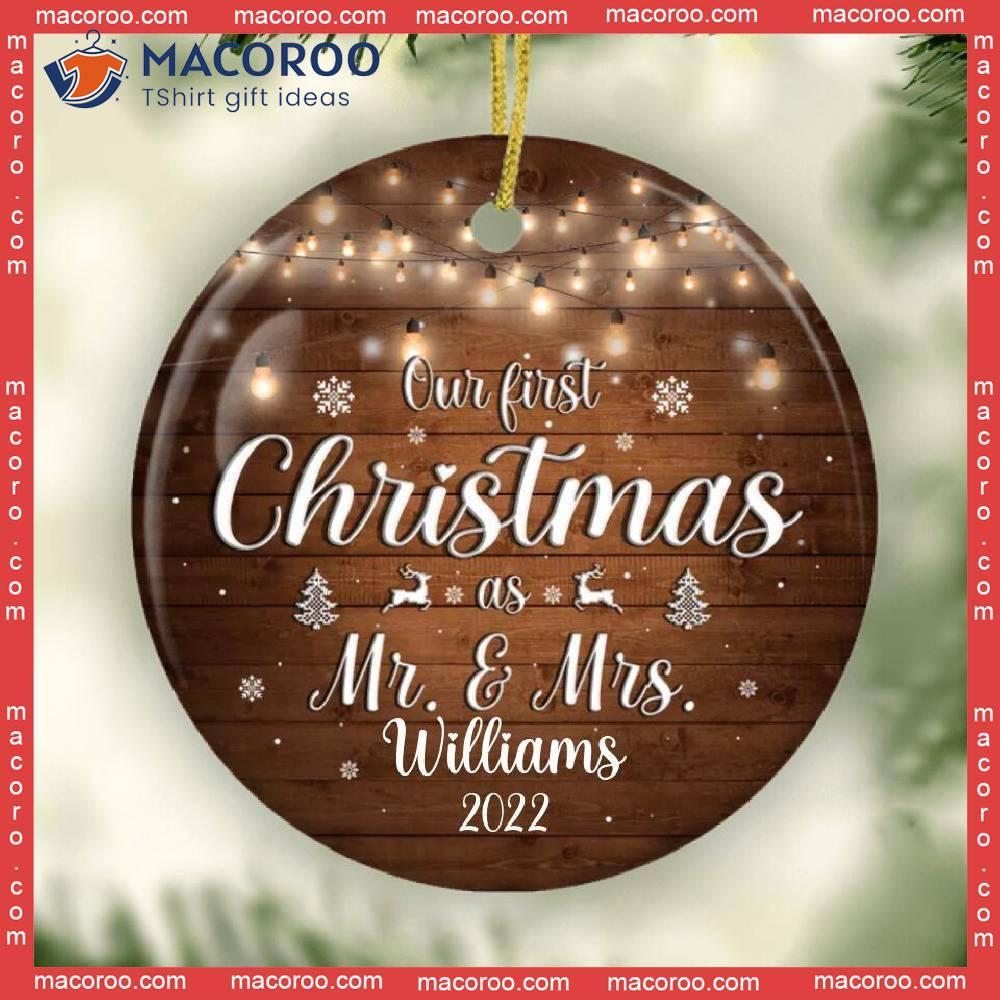 Our First Christmas As Mr And Mrs Ornament, Couple Gift, Custom