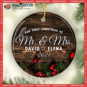 Our First Christmas As Mr And Mrs Ornament, Married Personalized Wedding Gift Keepsake, Newlywed