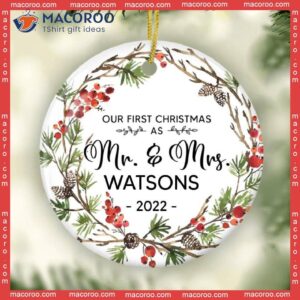 Our First Christmas As Mr And Mrs Ornament, Personalized Ornament,first Married Couple Gift, Ornament