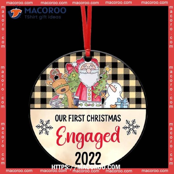 Our First Engaged Christmas Ceramic Ornament