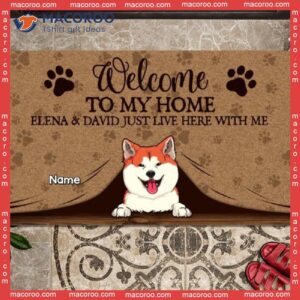 Our Owners Just Live Here With Us Front Door Mat, Gifts For Pet Lovers, Welcome To Home Custom Doormat