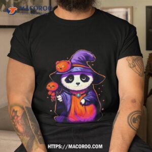 Panda Pumpkin Witch Organic Art Design Shirt
