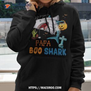 papa boo shark halloween costume ghost with pumpkin shirt hoodie