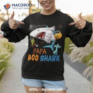 papa boo shark halloween costume ghost with pumpkin shirt sweatshirt