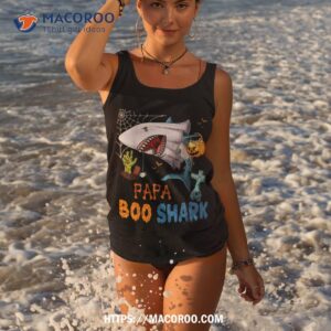 papa boo shark halloween costume ghost with pumpkin shirt tank top