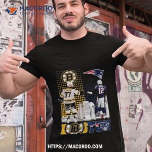 patrice bergeron and tom brady boston signatures shirt tshirt 1