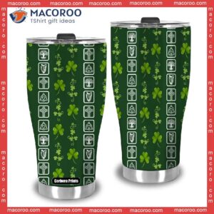 patrick s day green shamrock stainless steel tumbler 2