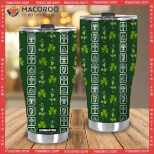 patrick s day green shamrock stainless steel tumbler 3