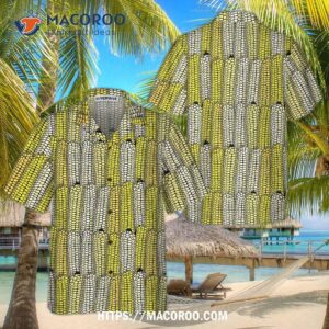 Pattern  “corn Cob Plant Seamless Pattern Hawaiian Shirt, Button Up With Corn Pattern”