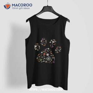 paw print halloween dog candy pumpkin ghost shirt tank top