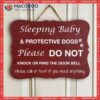 Pawzity Custom Wooden Signs, Gifts For Dog Lovers, Please Do Not Knock Or Ring Bell Crazy Dogs Will Bark