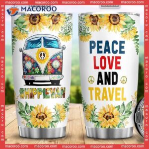 Peace Love And Travel Stainless Steel Tumbler