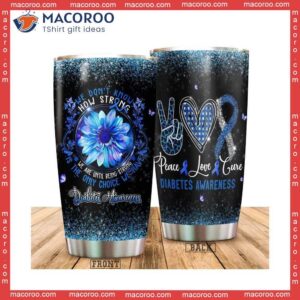 Peace Love Cure Diabetes Awareness Stainless Steel Tumbler