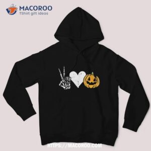 peace love pumpkin skeleton halloween costume for shirt hoodie