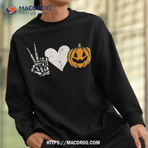 peace love pumpkin skeleton halloween costume for shirt sweatshirt