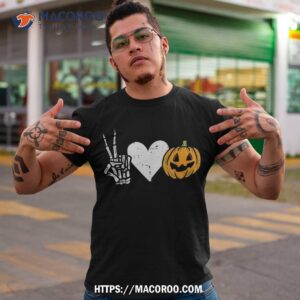 peace love pumpkin skeleton halloween costume for shirt tshirt