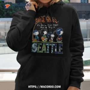 peanuts character it s the most wonderful time of the year seattle seahawks mariners kraken and storm 2023 shirt hoodie