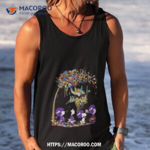 peanuts characters minnesota vikings autism it s ok to be different 2023 shirt tank top
