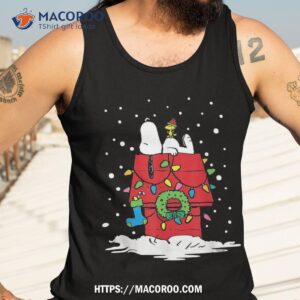 peanuts holiday snoopy and woodstock stocking shirt tank top 3