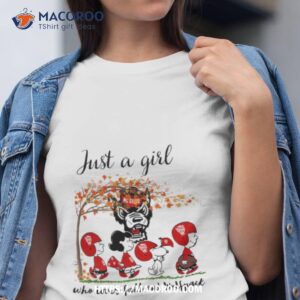 peanuts just a girl who loves fall and wolfpack peanuts cartoon halloween shirt tshirt