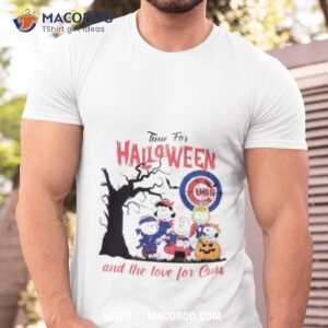 Peanuts Time For Halloween And The Love For Chicago Cubs Logo 2023 Shirt