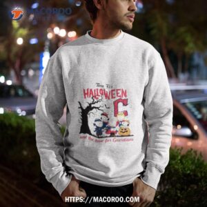 peanuts time for halloween and the love for cleveland guardians logo 2023 shirt sweatshirt
