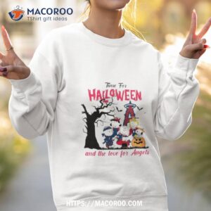 peanuts time for halloween and the love for los angeles angels logo 2023 shirt sweatshirt 2