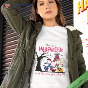 Peanuts Time For Halloween And The Love For Los Angeles Angels Logo 2023 Shirt