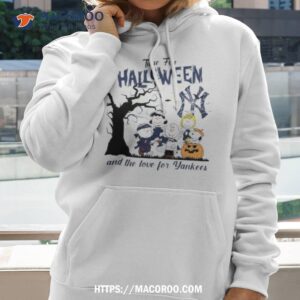 peanuts time for halloween and the love for new york yankees logo 2023 shirt hoodie 2