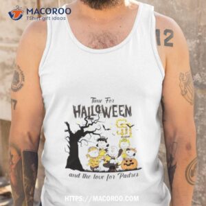 peanuts time for halloween and the love for san diego padres logo 2023 shirt tank top